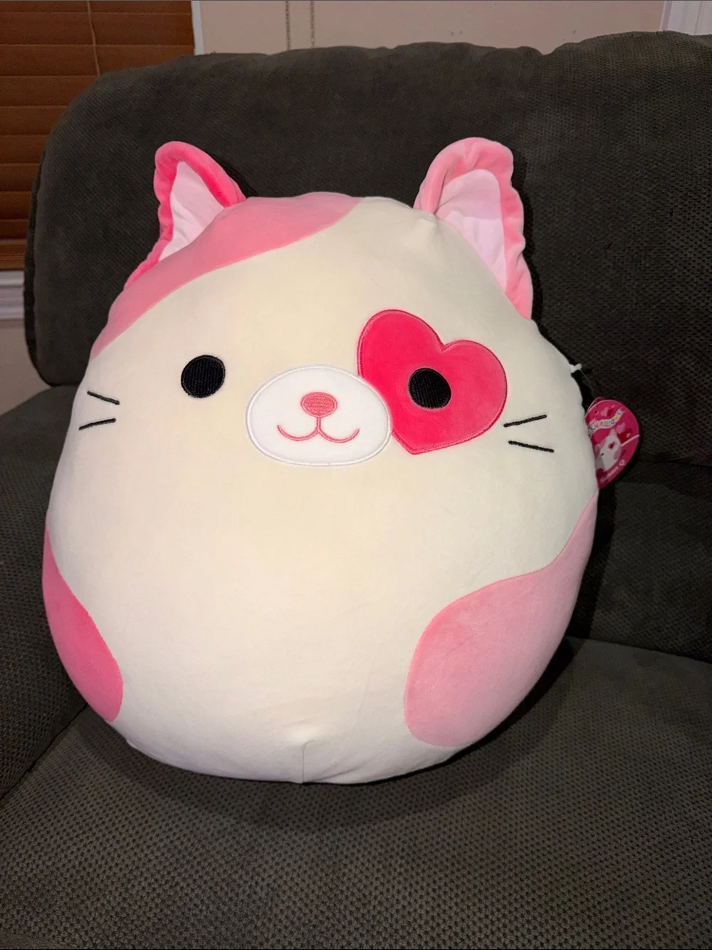 Squishmallows Susan Q Pink and Cream Cat Plush Pillow